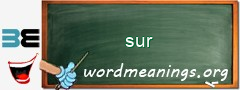 WordMeaning blackboard for sur